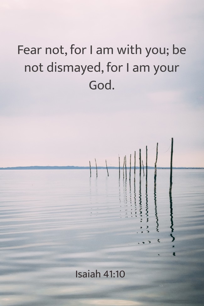 Fear not, for I am with you; be not dismayed, for I am your God. - Isaiah 41:10