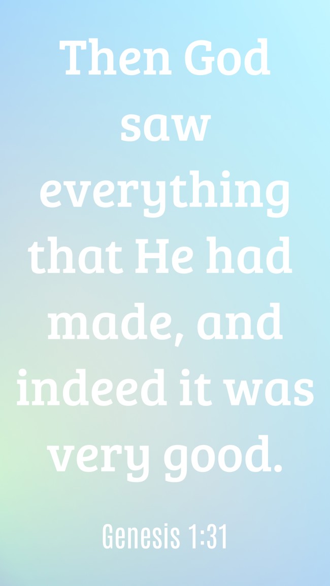 Then God saw everything that He had made, and indeed it was very good. - Genesis 1:31