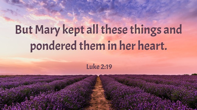 But Mary kept all these things and pondered them in her heart. - Luke 2:19