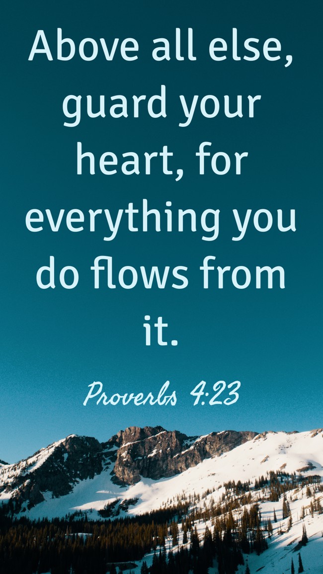 Above all else, guard your heart, for everything you do flows from it. - Proverbs 4:23
