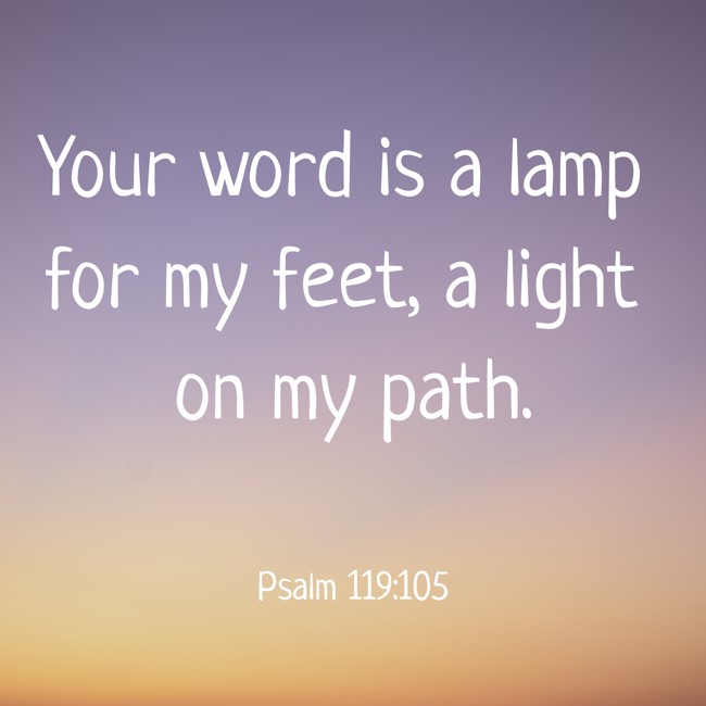 Your word is a lamp for my feet, a light on my path. - Psalm 119:105