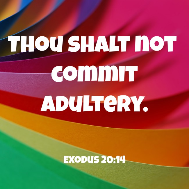 Thou shalt not commit adultery. - Exodus 20:14