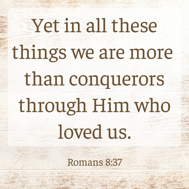 Yet in all these things we are more than conquerors through Him who loved us. - Romans 8:37