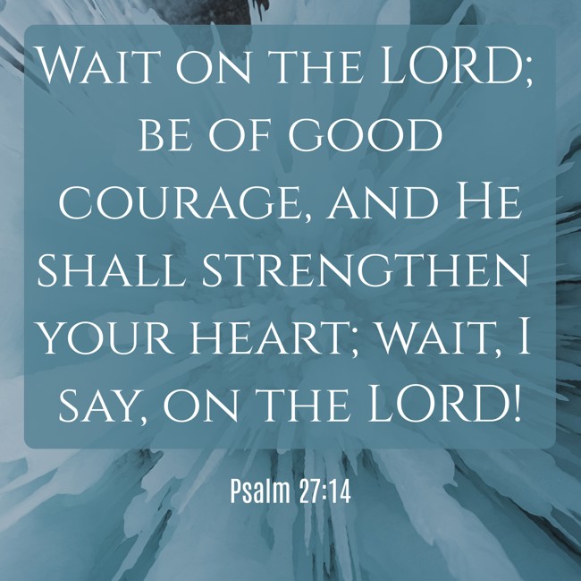 Wait on the LORD; be of good courage, and He shall strengthen your heart; wait, I say, on the LORD! - Psalm 27:14