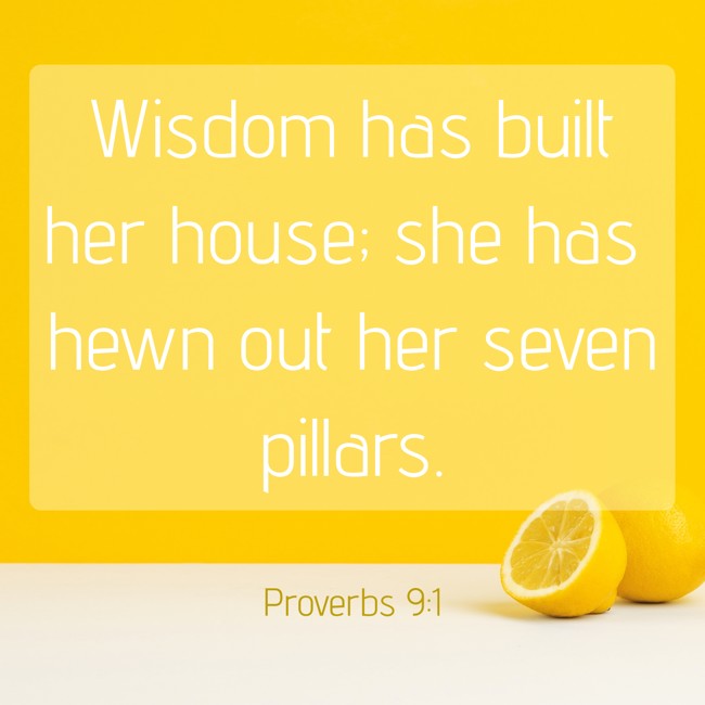 Wisdom has built her house; she has hewn out her seven pillars. - Proverbs 9:1
