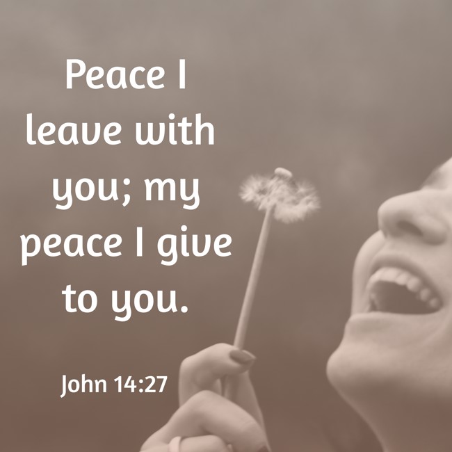 Peace I leave with you; my peace I give to you. - John 14:27