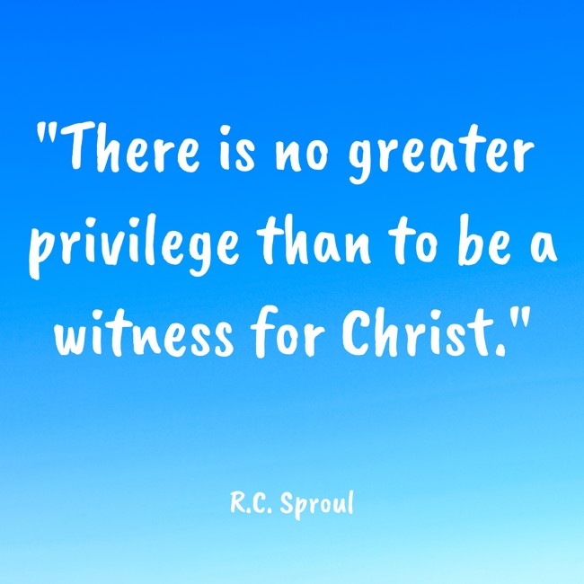 There is no greater privilege than to be a witness for Christ. - R.C. Sproul