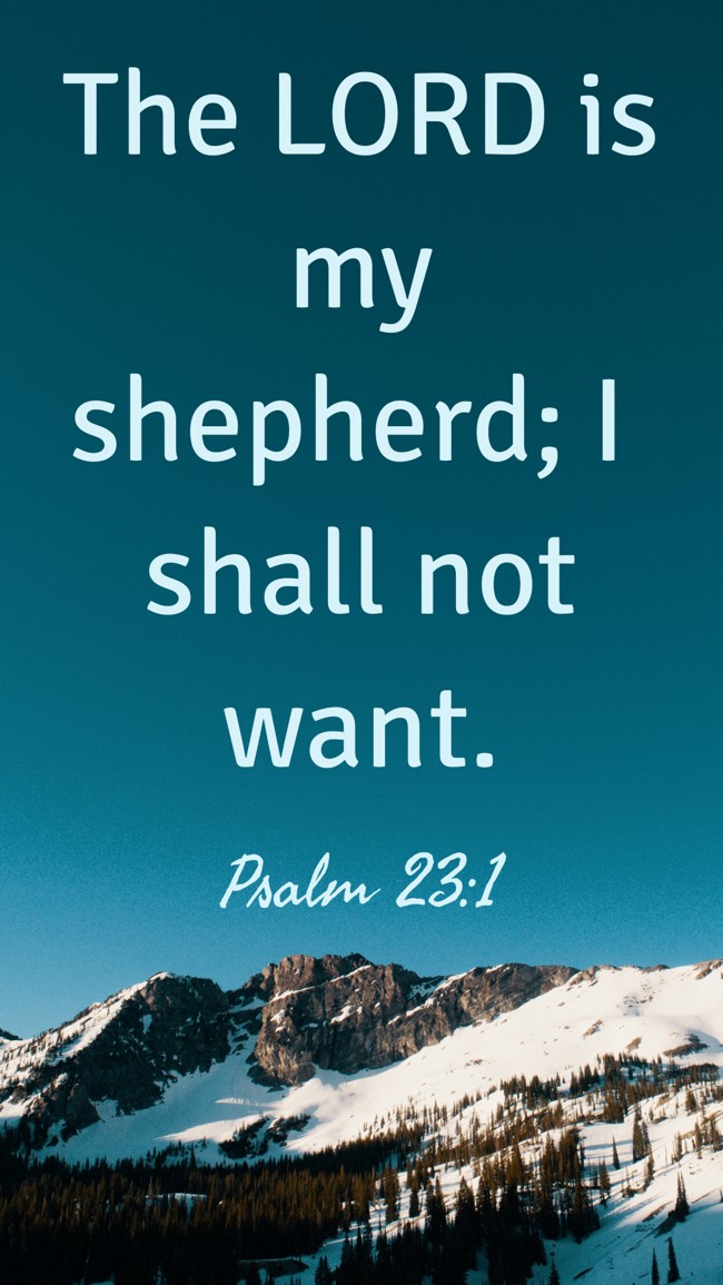 The LORD is my shepherd; I shall not want. - Psalm 23:1