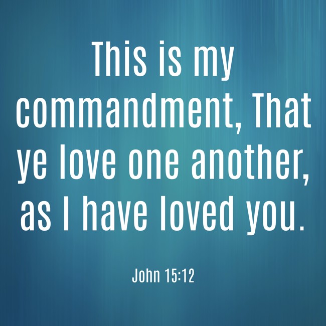 This is my commandment, That ye love one another, as I have loved you.   - John 15:12 