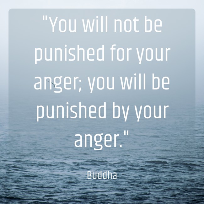 You will not be punished for your anger; you will be punished by your anger. - Buddha