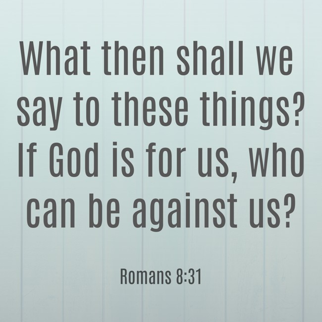 What then shall we say to these things? If God is for us, who can be against us? - Romans 8:31