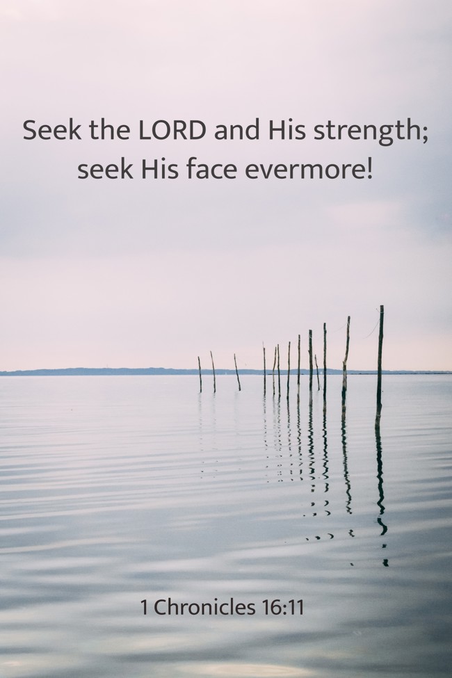 Seek the LORD and His strength; seek His face evermore! - 1 Chronicles 16:11