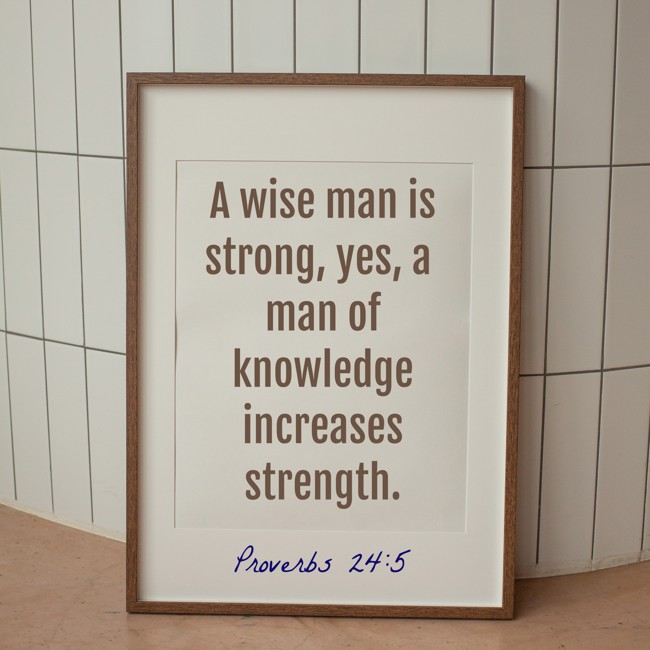 A wise man is strong, yes, a man of knowledge increases strength. - Proverbs 24:5