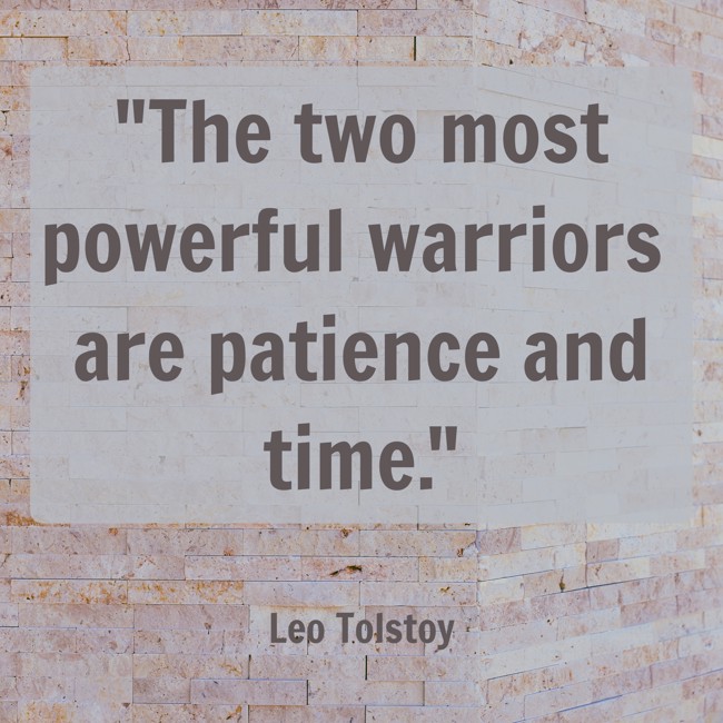 The two most powerful warriors are patience and time. - Leo Tolstoy