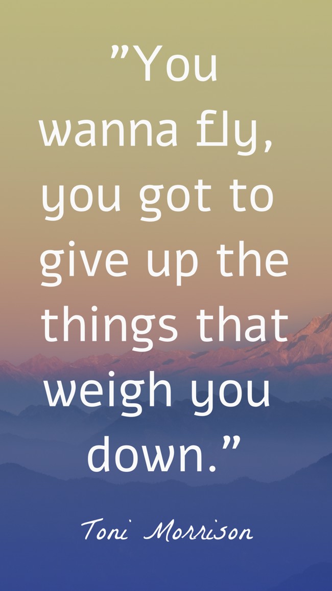 You wanna fly, you got to give up the things that weigh you down. - Toni Morrison