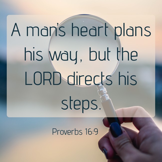 A man’s heart plans his way, but the LORD directs his steps. - Proverbs 16:9