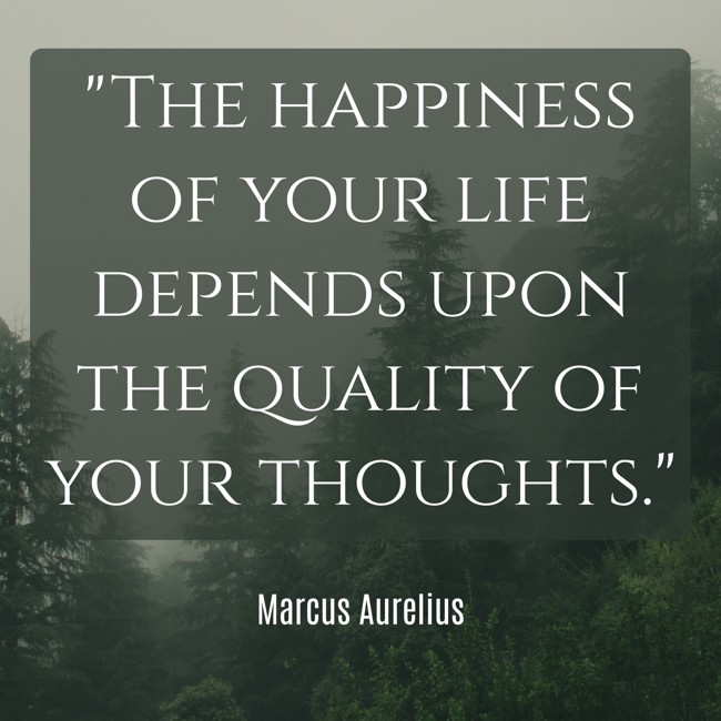 The happiness of your life depends upon the quality of your thoughts. - Marcus Aurelius