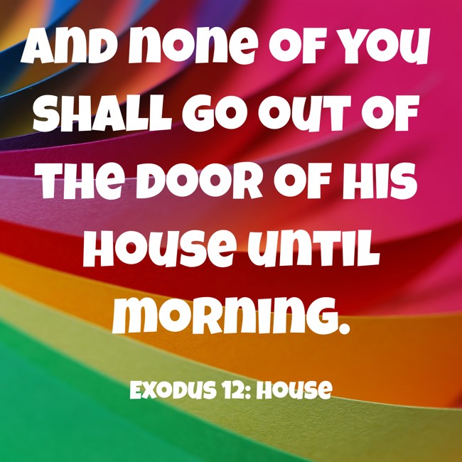 And none of you shall go out of the door of his house until morning. - Exodus 12: house