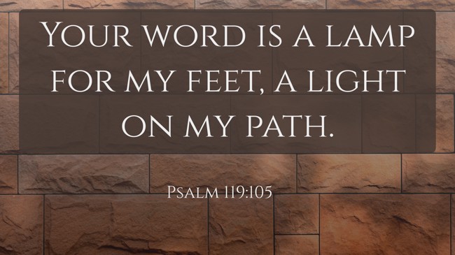 Your word is a lamp for my feet, a light on my path. - Psalm 119:105