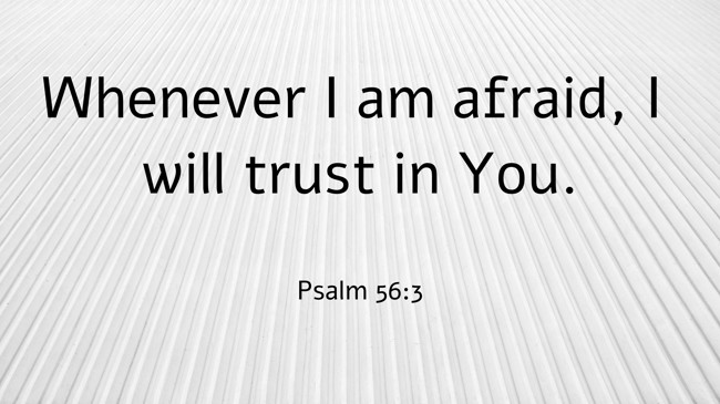 Whenever I am afraid, I will trust in You. - Psalm 56:3