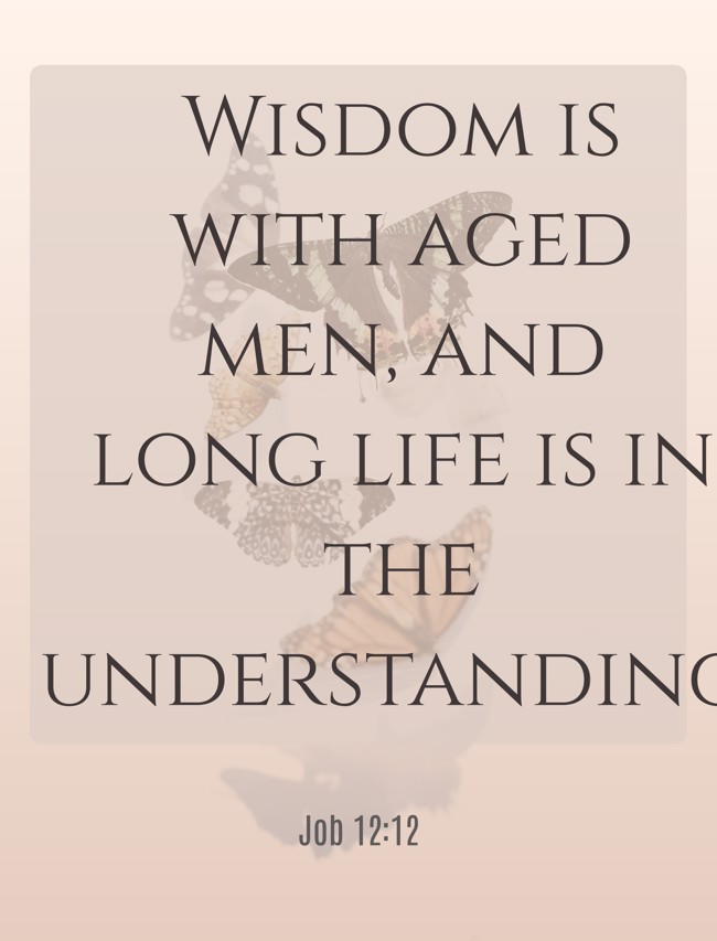  Wisdom is with aged men, and long life is in the understanding.   - Job 12:12 