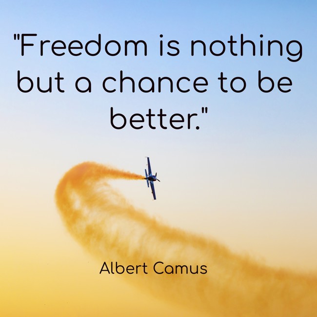 Freedom is nothing but a chance to be better. - Albert Camus