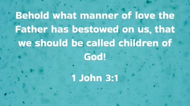 Behold what manner of love the Father has bestowed on us, that we should be called children of God! - 1 John 3:1