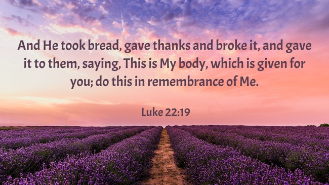 And He took bread, gave thanks and broke it, and gave it to them, saying, This is My body, which is given for you; do this in remembrance of Me. - Luke 22:19