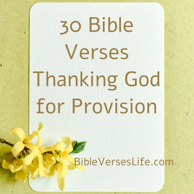 30 Bible Verses Thanking God for Provision