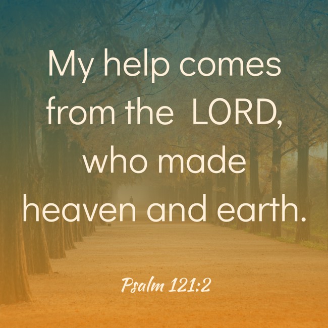 My help comes from the LORD, who made heaven and earth. - Psalm 121:2