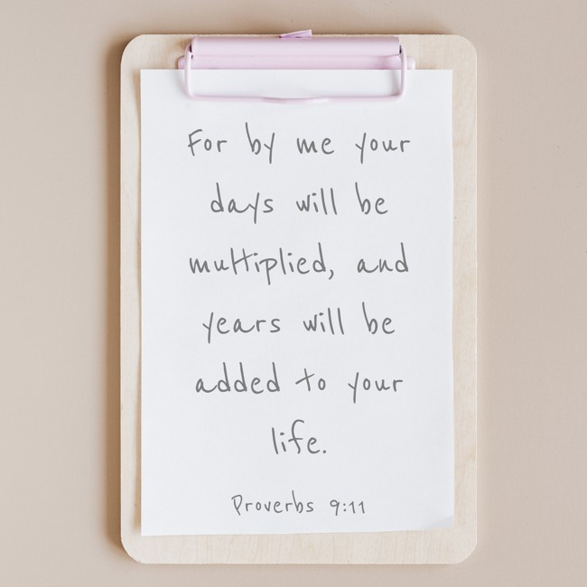 For by me your days will be multiplied, and years will be added to your life. - Proverbs 9:11