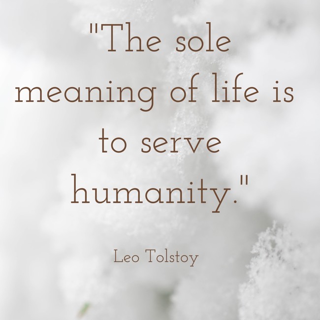 The sole meaning of life is to serve humanity. - Leo Tolstoy