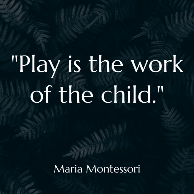 Play is the work of the child. - Maria Montessori