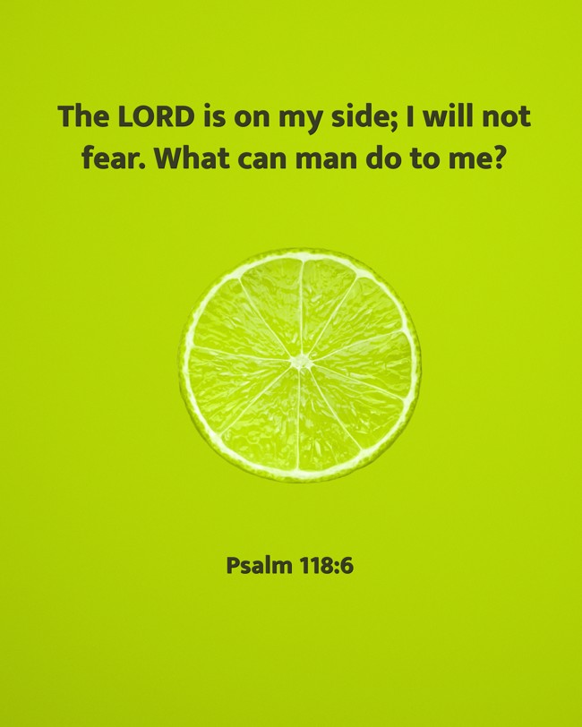 The LORD is on my side; I will not fear. What can man do to me? - Psalm 118:6