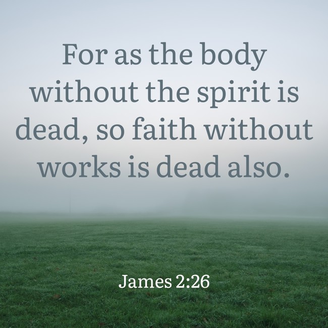 For as the body without the spirit is dead, so faith without works is dead also. - James 2:26