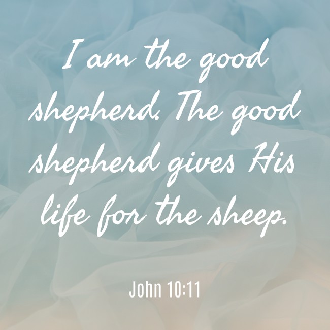 I am the good shepherd. The good shepherd gives His life for the sheep. - John 10:11