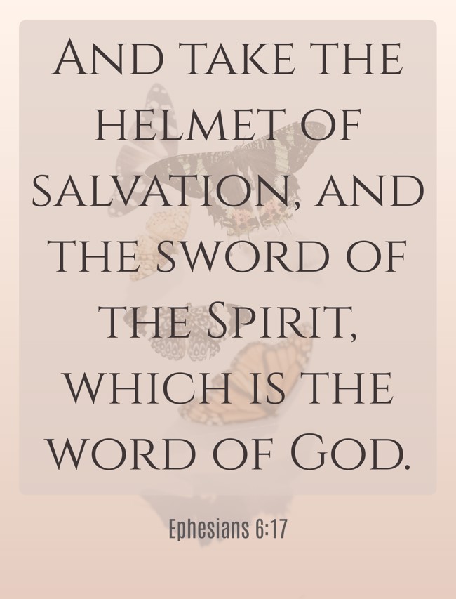 And take the helmet of salvation, and the sword of the Spirit, which is the word of God. - Ephesians 6:17