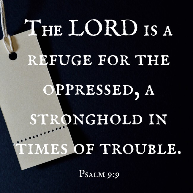 The LORD is a refuge for the oppressed, a stronghold in times of trouble. - Psalm 9:9