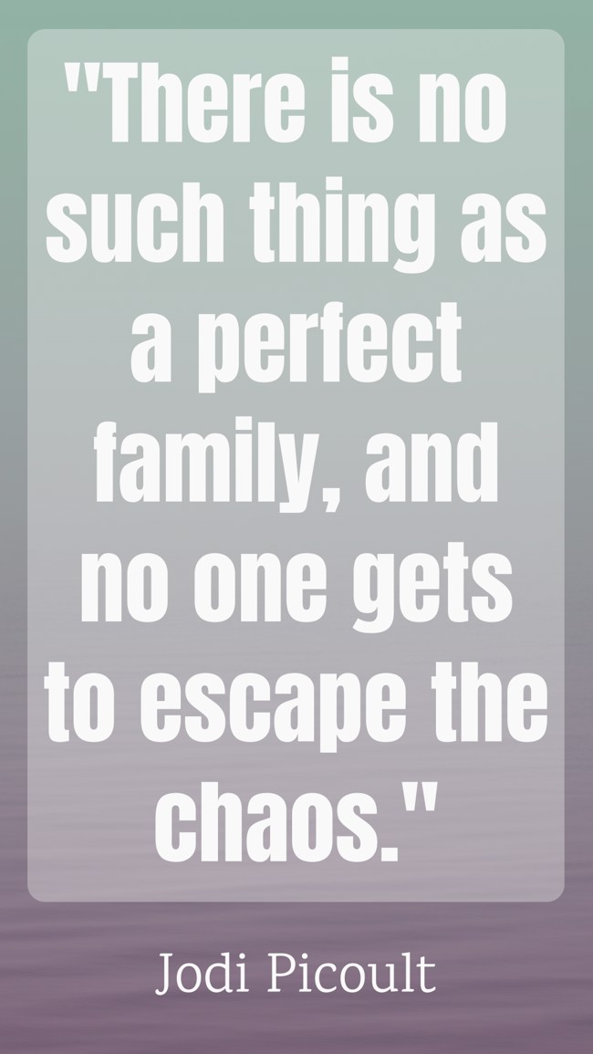  There is no such thing as a perfect family, and no one gets to escape the chaos.   - Jodi Picoult 