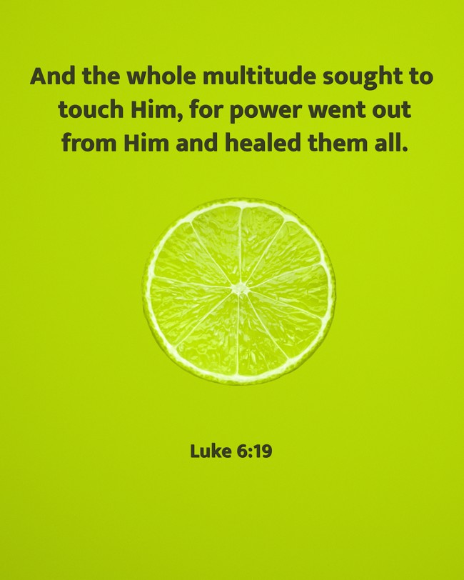 And the whole multitude sought to touch Him, for power went out from Him and healed them all. - Luke 6:19