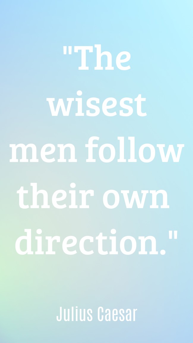 The wisest men follow their own direction. - Julius Caesar
