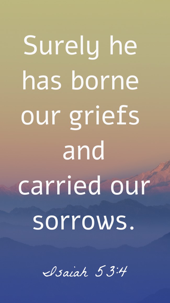 Surely he has borne our griefs and carried our sorrows. - Isaiah 53:4