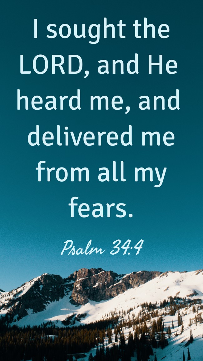 I sought the LORD, and He heard me, and delivered me from all my fears. - Psalm 34:4
