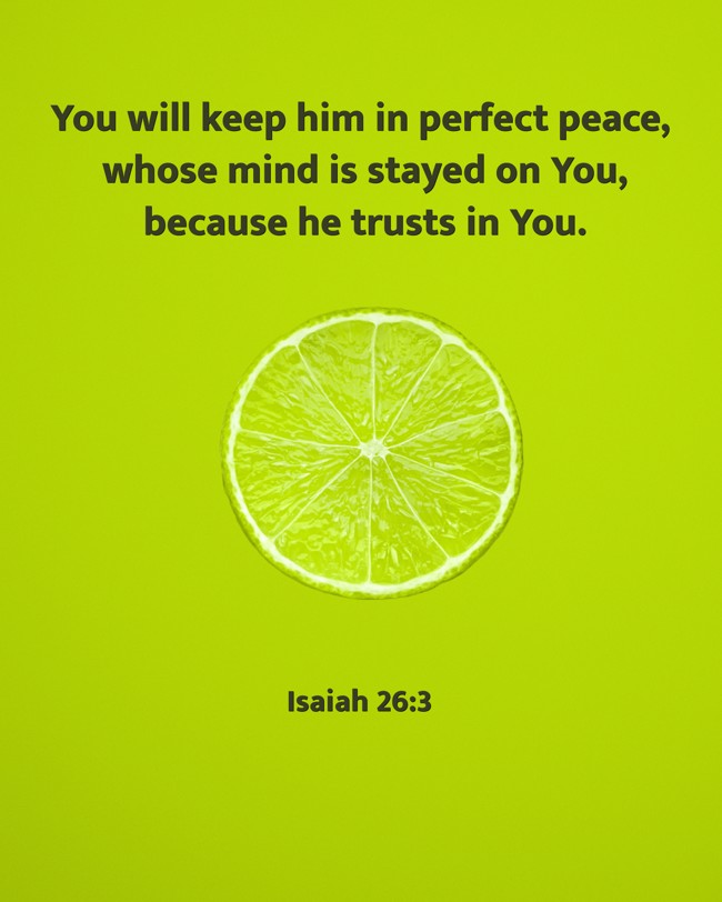 You will keep him in perfect peace, whose mind is stayed on You, because he trusts in You. - Isaiah 26:3