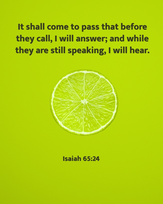 It shall come to pass that before they call, I will answer; and while they are still speaking, I will hear. - Isaiah 65:24