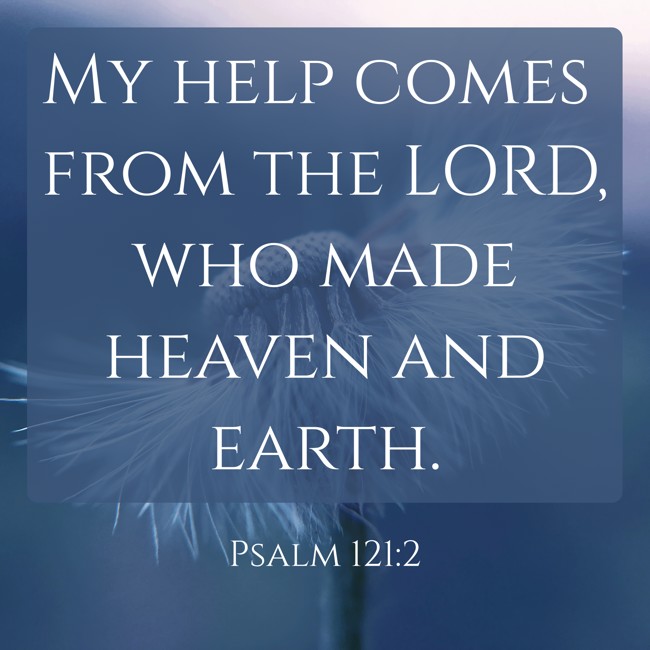 My help comes from the LORD, who made heaven and earth. - Psalm 121:2