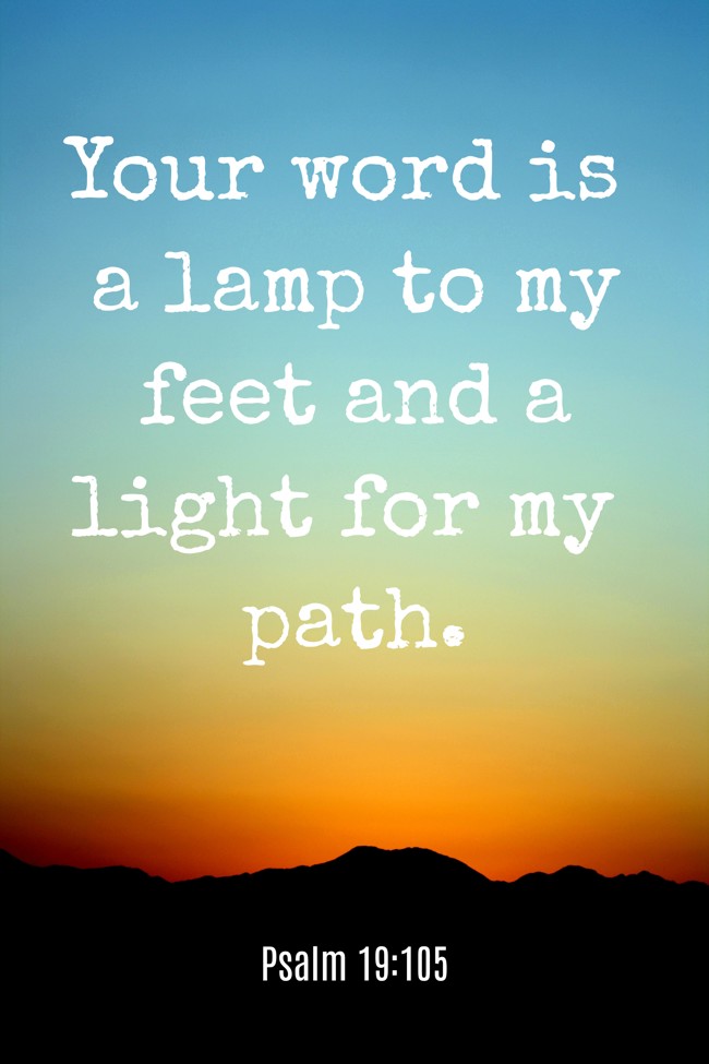 Your word is a lamp to my feet and a light for my path. - Psalm 19:105