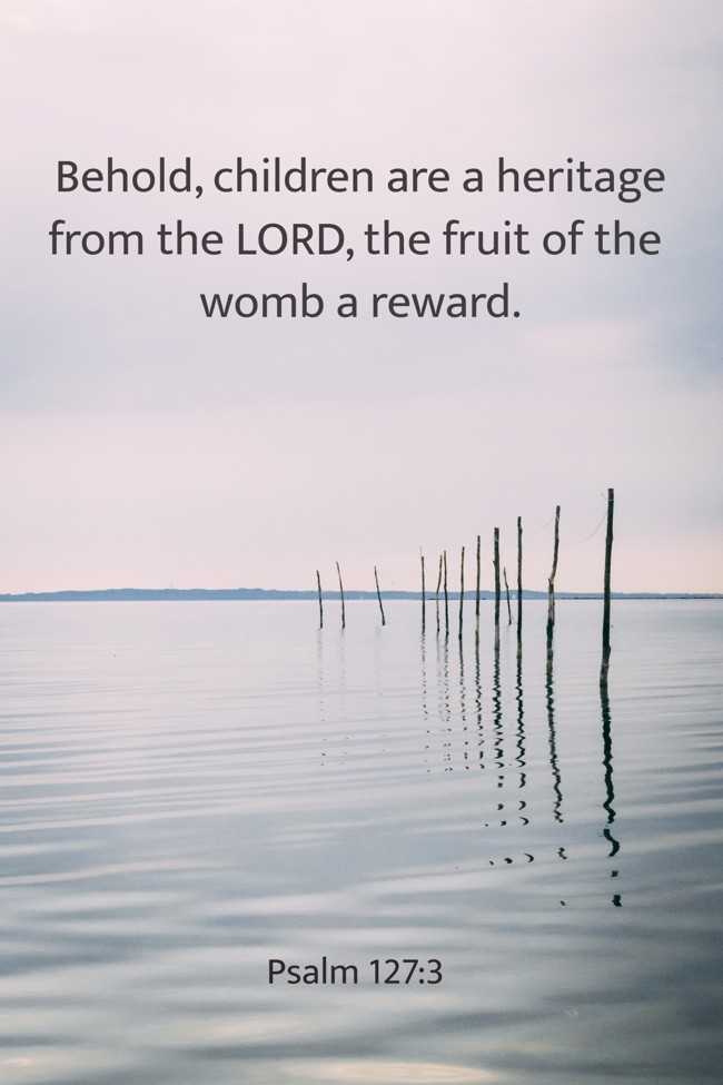 Behold, children are a heritage from the LORD, the fruit of the womb a reward. - Psalm 127:3