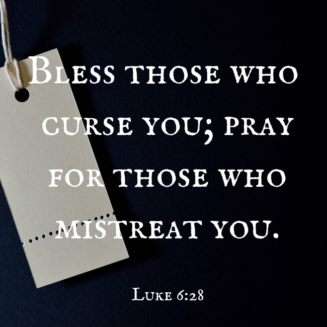 Bless those who curse you; pray for those who mistreat you. - Luke 6:28