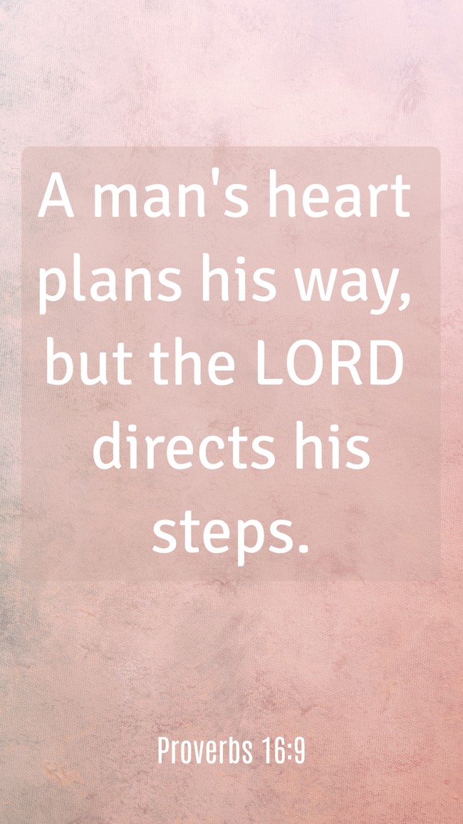A man's heart plans his way, but the LORD directs his steps. - Proverbs 16:9